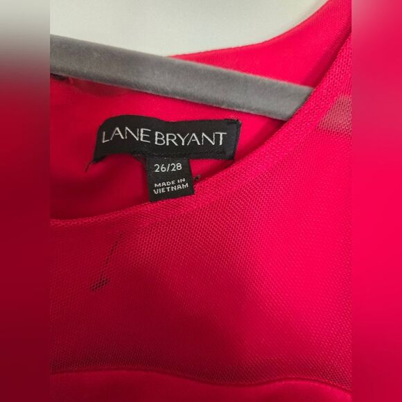 Lane Bryant Mesh Short-Sleeved Fit & Flare Red Dress size 26/28 - Picture 4 of 7
